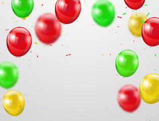 Festa junina colorful balloons, vector illustration Confetti and ribbons, Celebration background template with.