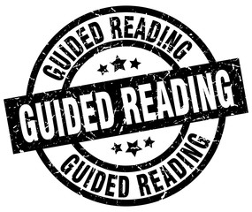guided reading round grunge black stamp