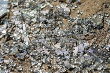 broken glass on the ground