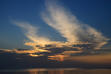beautiful sunrise on the sea