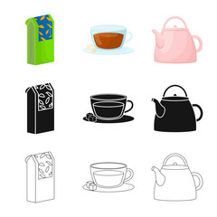 Vector design of healthy and floral  symbol. Set of healthy and gradient vector icon for stock.