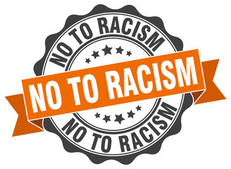 no to racism stamp. sign. seal
