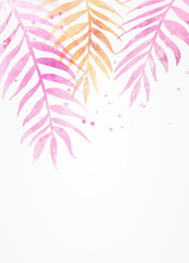 Tropical abstract background with palm leaves