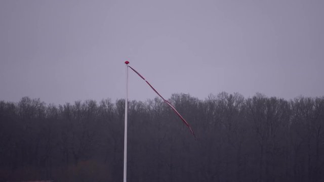 Danish pennant in the wind on a frosty day.