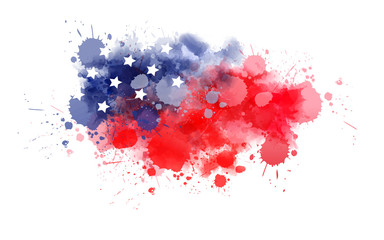 Watercolor background in USA flag colors