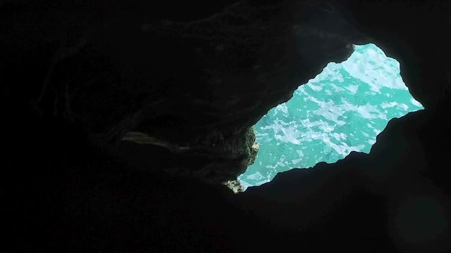 Tilt Upward: Flowing Waters Below the Cave in Hamilton Bermuda in Hamilton, Bermuda