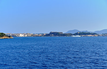 View from the Ionian Sea in Corfu Town, Greece