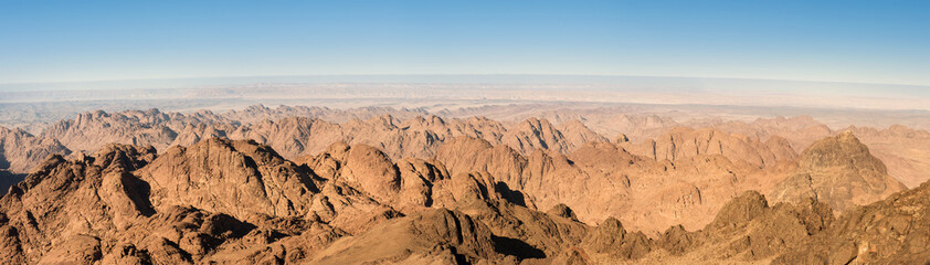 Fototapeta na wymiar Panorama of Sand and rock desert Sinai, Egypt, Africa