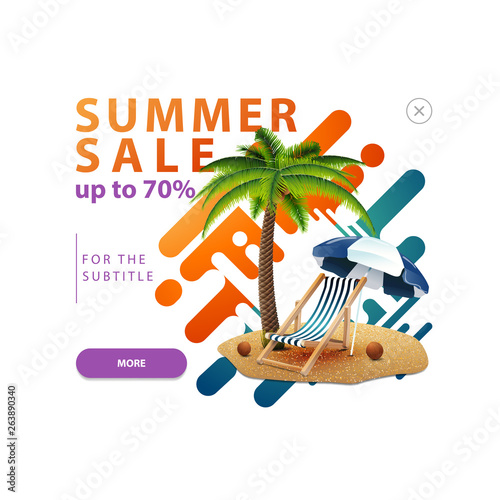 Summer Sale Pop Up Window With A Discount Banner For Your