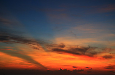 beautiful sunrise on the sea