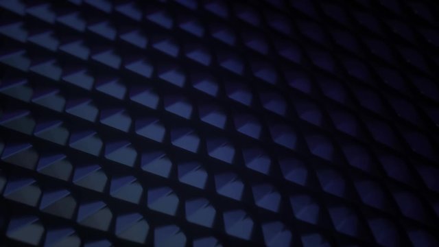 Black glossy scales. Abstract background. Geometric composition with moving tiles. Motion design. Smooth hypnotic wavy pattern. 3d loop animation. 4K UHD