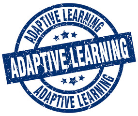 adaptive learning blue round grunge stamp