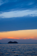 Naklejka na ściany i meble beautiful sunset over the Ionian Sea near the coast of Greece
