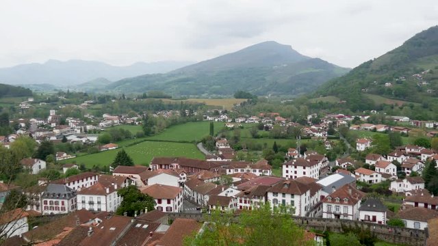 landscape of Pays Basque, Saint Jean Pied de Port in the south of France