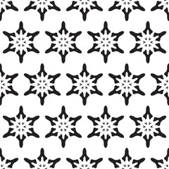 Seamless pattern with snowflakes. Christmas decoration. Vector monochrome background