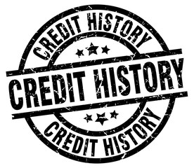 credit history round grunge black stamp