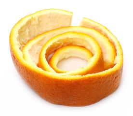 Orange peel isolated on white background