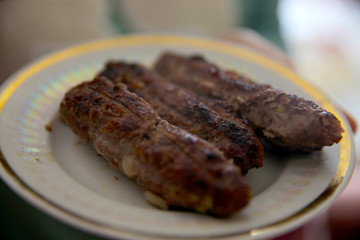 Lula kebab on the plate