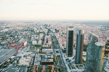 Fototapeta na wymiar Cityscape skyline view of Madrid