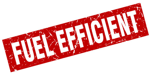 square grunge red fuel efficient stamp