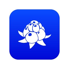 Wild raspberry icon blue vector isolated on white background