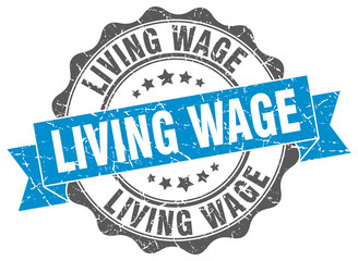 living wage stamp. sign. seal