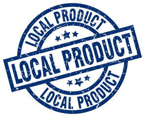 local product blue round grunge stamp