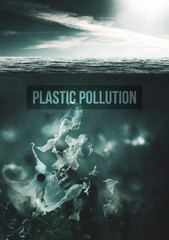 Fototapeta na wymiar Plastic toxic waste polluting ocean water