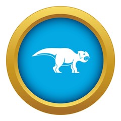 Ceratopsians dinosaur icon blue vector isolated on white background for any design