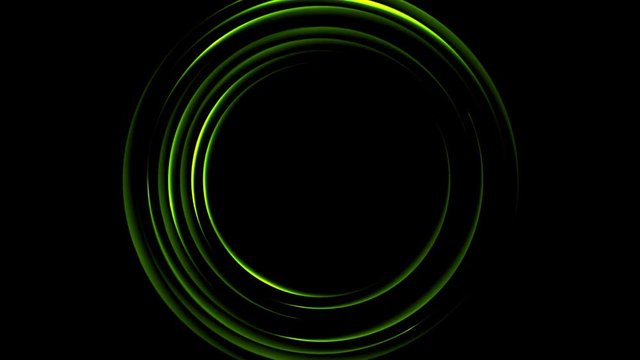 Bright glowing green loading waiting circles motion design. Seamless loop. Video animation Ultra HD 4K 3840x2160