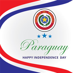 paraguay independence day logo design vector