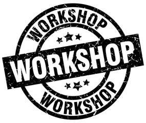 workshop round grunge black stamp