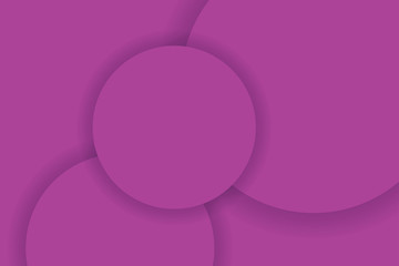 Abstract background pattern made with circle geometric shapes in pink color. Paper cut style, trendy, simple and modern vector art.