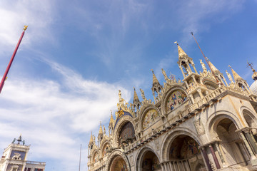 Fototapeta na wymiar Venice, Italy - August/ 27/ 2018 - The beautiful Basilica of Saint Mark in Venice