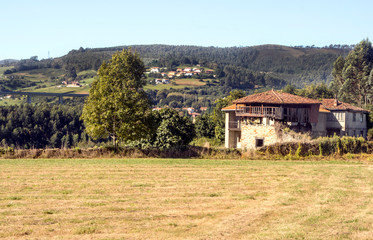 Rural town in the north of Spain in a sunny day