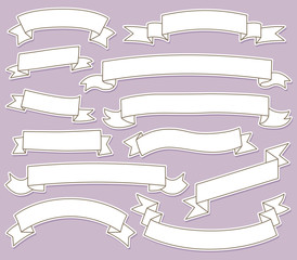Hand Drawn Ribbon Banners Set