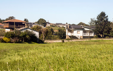 Rural town in the north of Spain in a sunny day