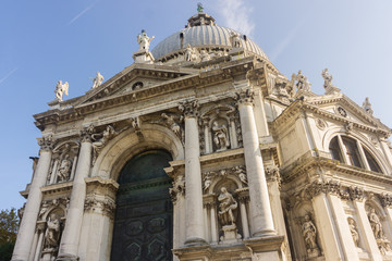 Fototapeta na wymiar Venice, Italy - August/ 27/ 2018 - The famous Basilica of Santa Maria della Salute