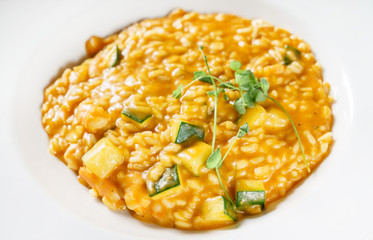 pumpkin risotto in the restaurant