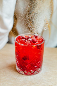 Woman Drinking Cranberry Mocktail