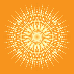 Geometrical Symbol Of The Sun – Renewable Energy Concept - Vector illustration  - Isolated - Decorative Summer Design – Holy Spirit Halo - 263901999
