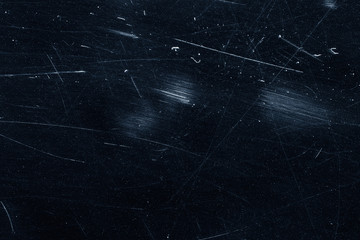 Dust and scratches on black surface. Abstract background. Texture layer for photo editor. Old...