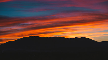 Mountain Sunset Silhouette
