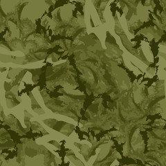 Forest camouflage of various shades of green colors