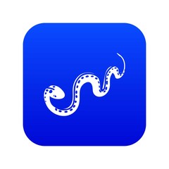Desert snake icon blue vector isolated on white background