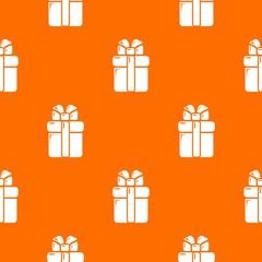 Gift box pattern vector orange for any web design best