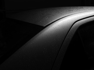 drops of water on the car after rain - 263904378