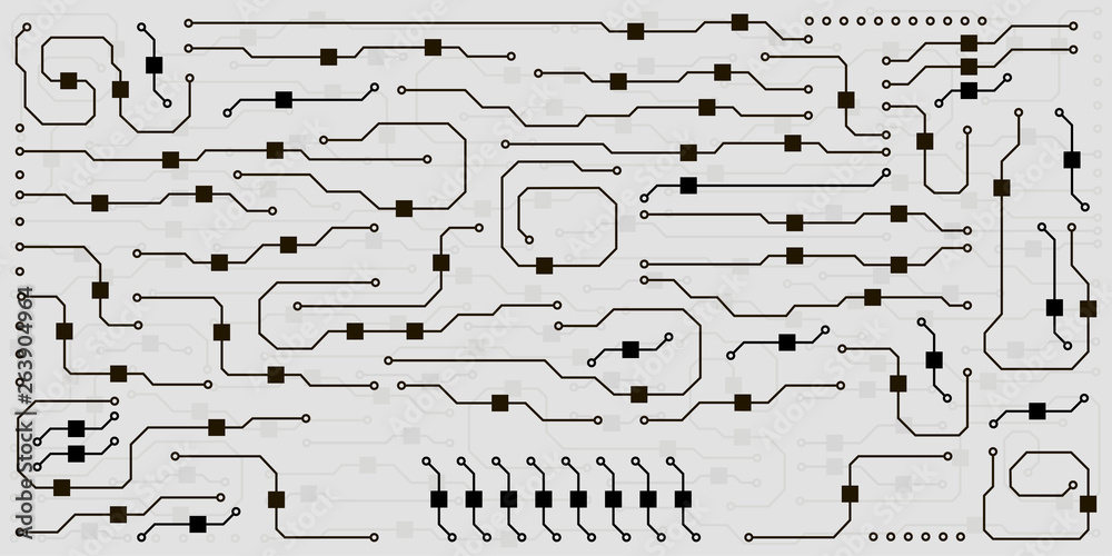 Poster Vector circuit board illustration. Abstract circuit board background