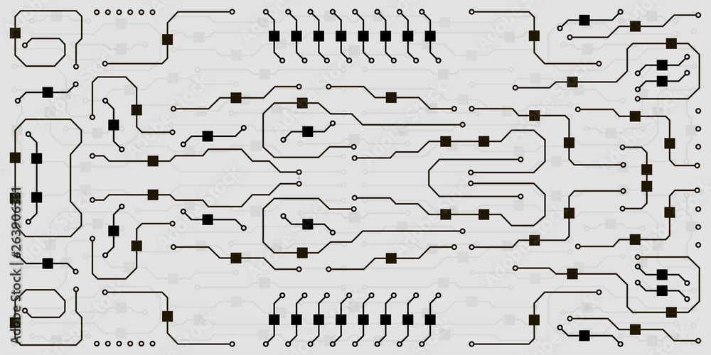 Poster Vector circuit board illustration. Abstract circuit board background
