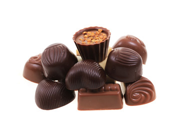 chocolate bonbons isolated